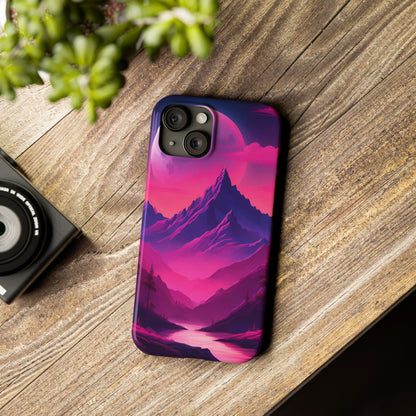 Vibrant Mountain Landscape Slim Phone Case - Perfect Gift for Nature Lovers