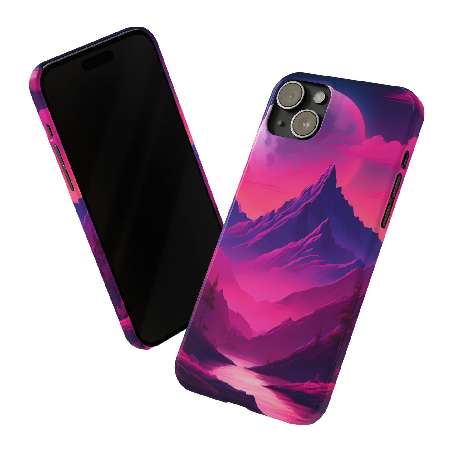 Vibrant Mountain Landscape Slim Phone Case - Perfect Gift for Nature Lovers