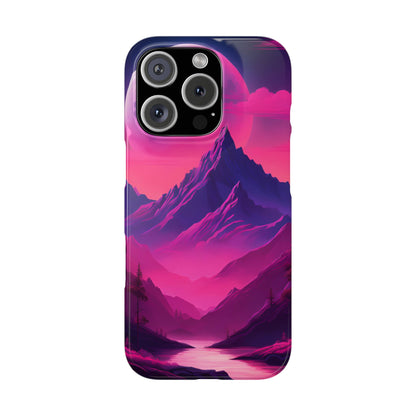 Vibrant Mountain Landscape Slim Phone Case - Perfect Gift for Nature Lovers