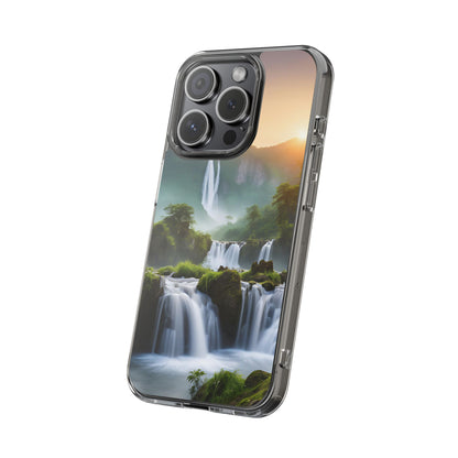 Nature-Inspired Clear Phone Case with Waterfall Design