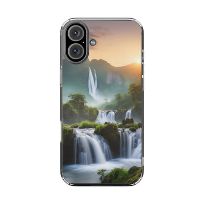 Nature-Inspired Clear Phone Case with Waterfall Design