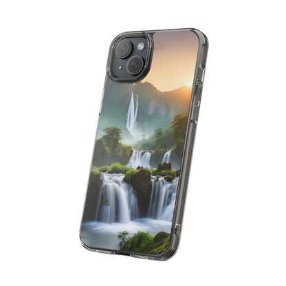 Nature-Inspired Clear Phone Case with Waterfall Design