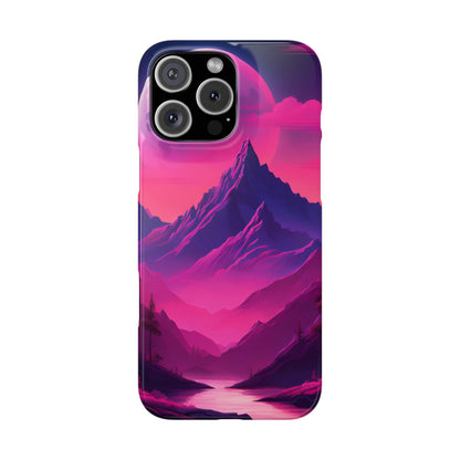 Vibrant Mountain Landscape Slim Phone Case - Perfect Gift for Nature Lovers