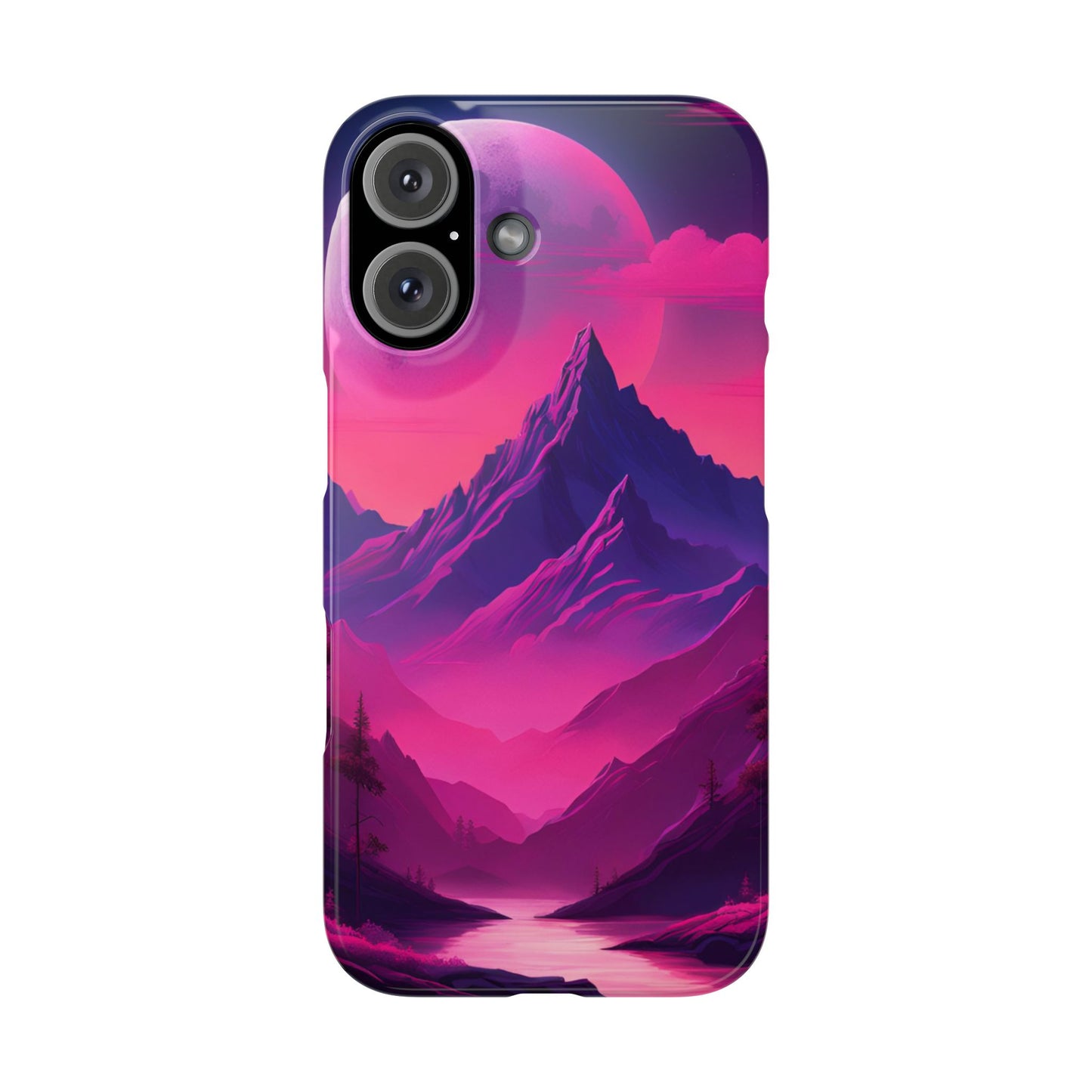 Vibrant Mountain Landscape Slim Phone Case - Perfect Gift for Nature Lovers