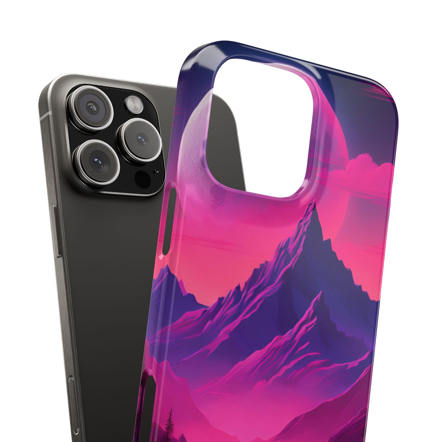 Vibrant Mountain Landscape Slim Phone Case - Perfect Gift for Nature Lovers