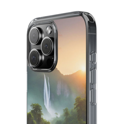 Nature-Inspired Clear Phone Case with Waterfall Design