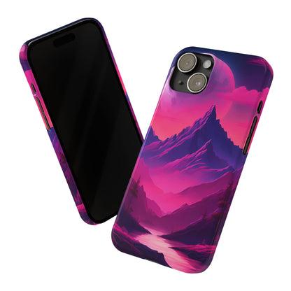 Vibrant Mountain Landscape Slim Phone Case - Perfect Gift for Nature Lovers