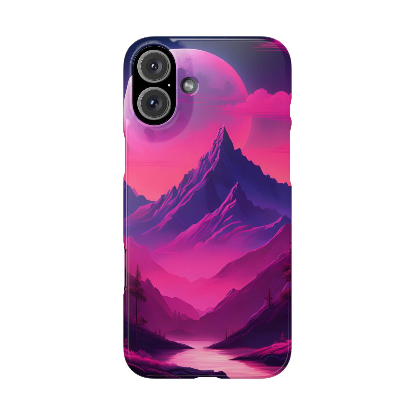 Vibrant Mountain Landscape Slim Phone Case - Perfect Gift for Nature Lovers