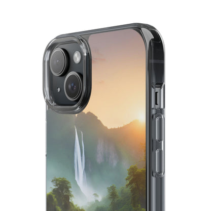 Nature-Inspired Clear Phone Case with Waterfall Design