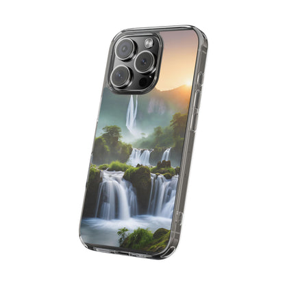 Nature-Inspired Clear Phone Case with Waterfall Design