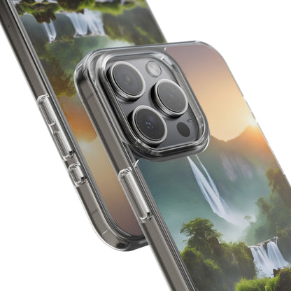 Nature-Inspired Clear Phone Case with Waterfall Design