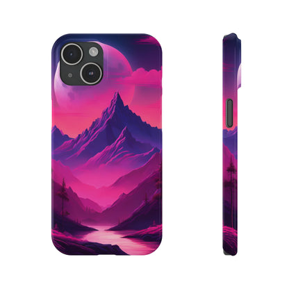 Vibrant Mountain Landscape Slim Phone Case - Perfect Gift for Nature Lovers