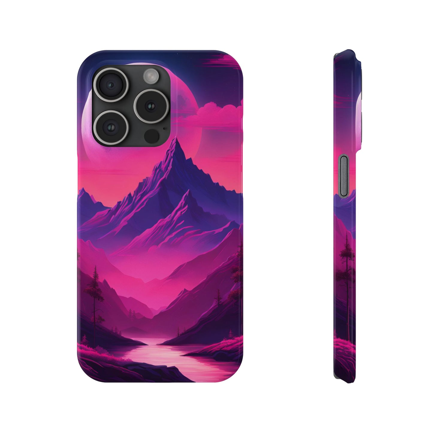 Vibrant Mountain Landscape Slim Phone Case - Perfect Gift for Nature Lovers