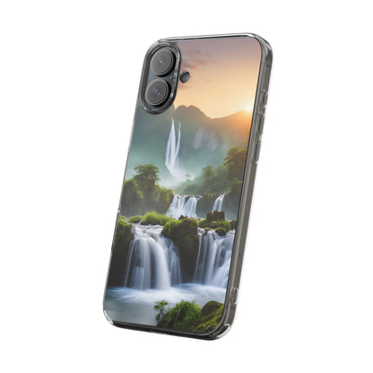 Nature-Inspired Clear Phone Case with Waterfall Design