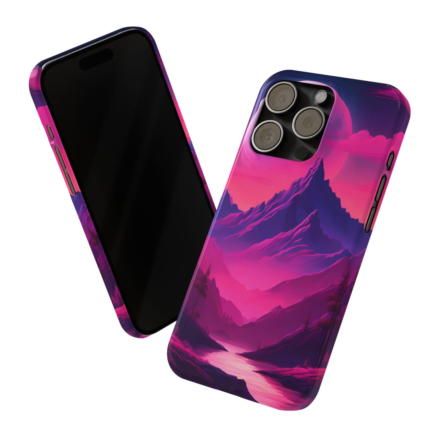 Vibrant Mountain Landscape Slim Phone Case - Perfect Gift for Nature Lovers