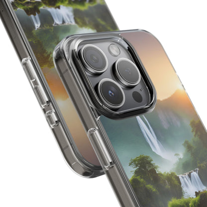 Nature-Inspired Clear Phone Case with Waterfall Design