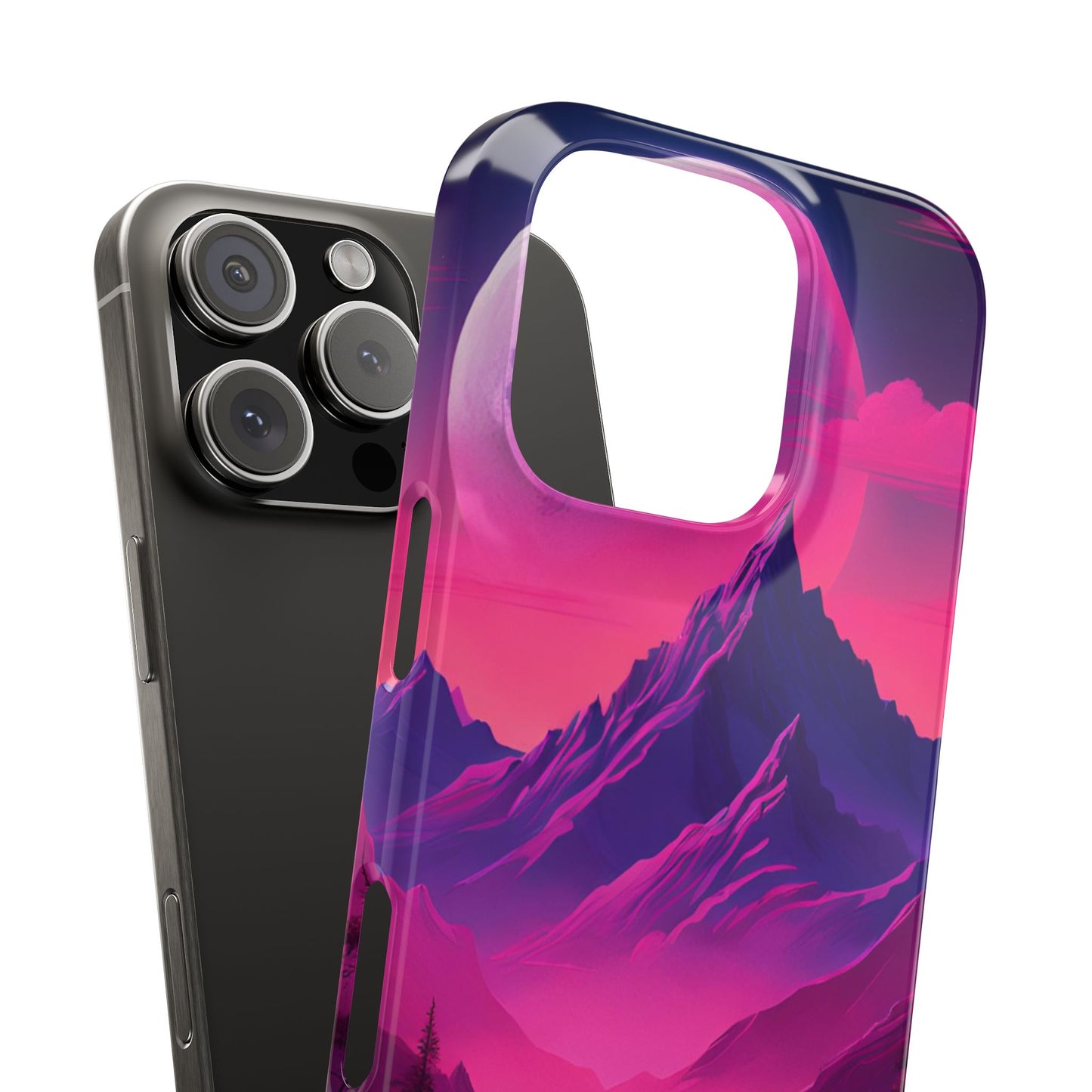 Vibrant Mountain Landscape Slim Phone Case - Perfect Gift for Nature Lovers